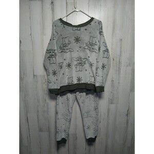 Star Wars Grogu Women's Jogger Style 2 Piece Fleece Pajama Lounge Set Medium